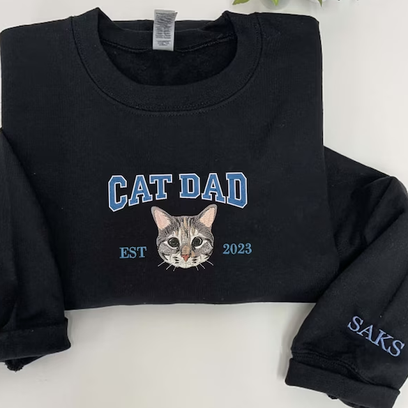 Photo Sweat-shirt brodé chat personnalisé