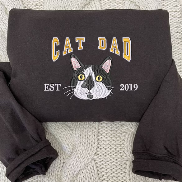 Photo Sweat-shirt brodé chat personnalisé