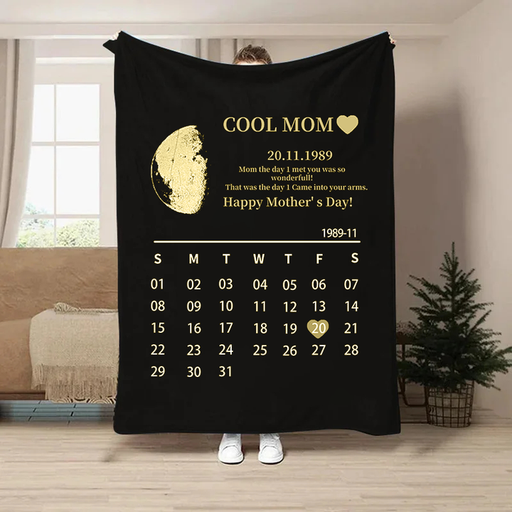 (Avec calendrier) Couverture artistique personnalisée pour maman/PHASE DE LUNE RÉELLE Cadeau de fête des mères