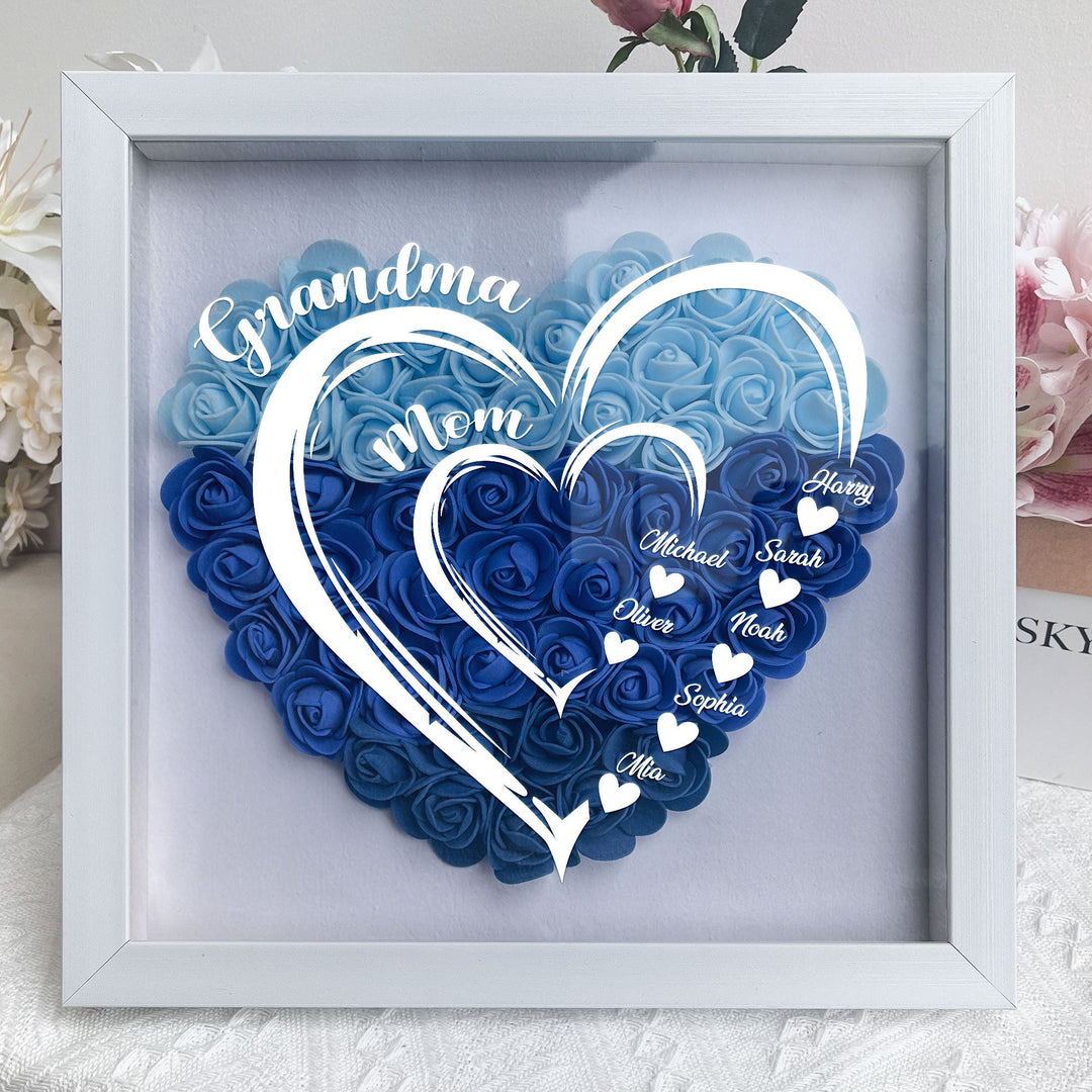 Grandma Hearts Mommy Hearts - Coffret à fleurs personnalisé