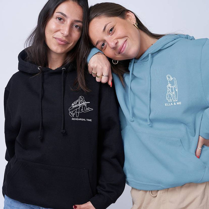 Mom's Threaded -Sweat à capuche personnalisé avec dessin au trait