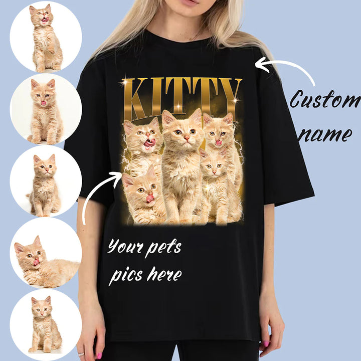 T-shirt vintage avec photo personnalisée pour les amoureux des animaux