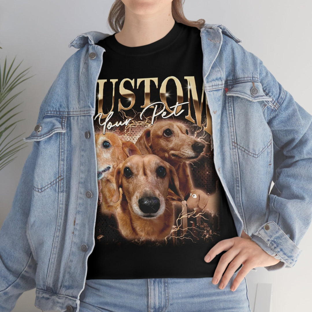 T-shirt vintage avec photo personnalisée pour les amoureux des animaux