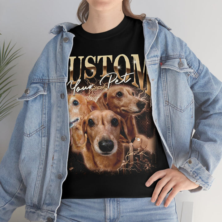 T-shirt vintage avec photo personnalisée pour les amoureux des animaux
