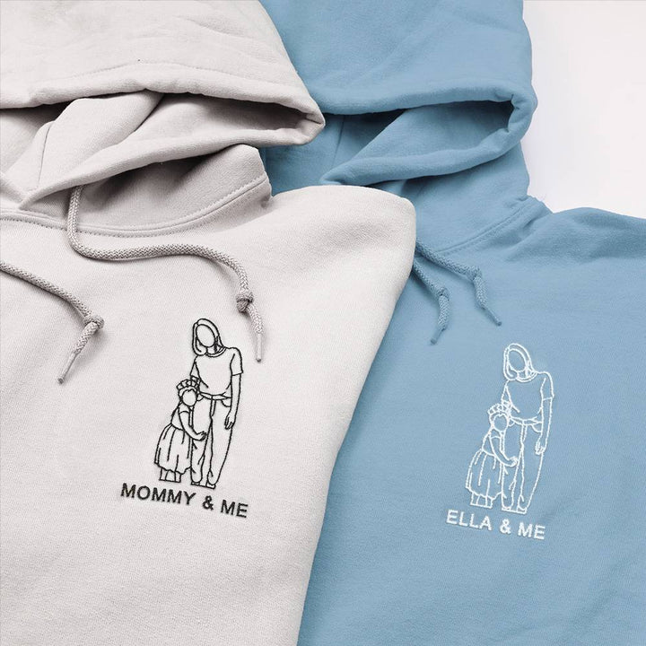 Mom's Threaded -Sweat à capuche personnalisé avec dessin au trait