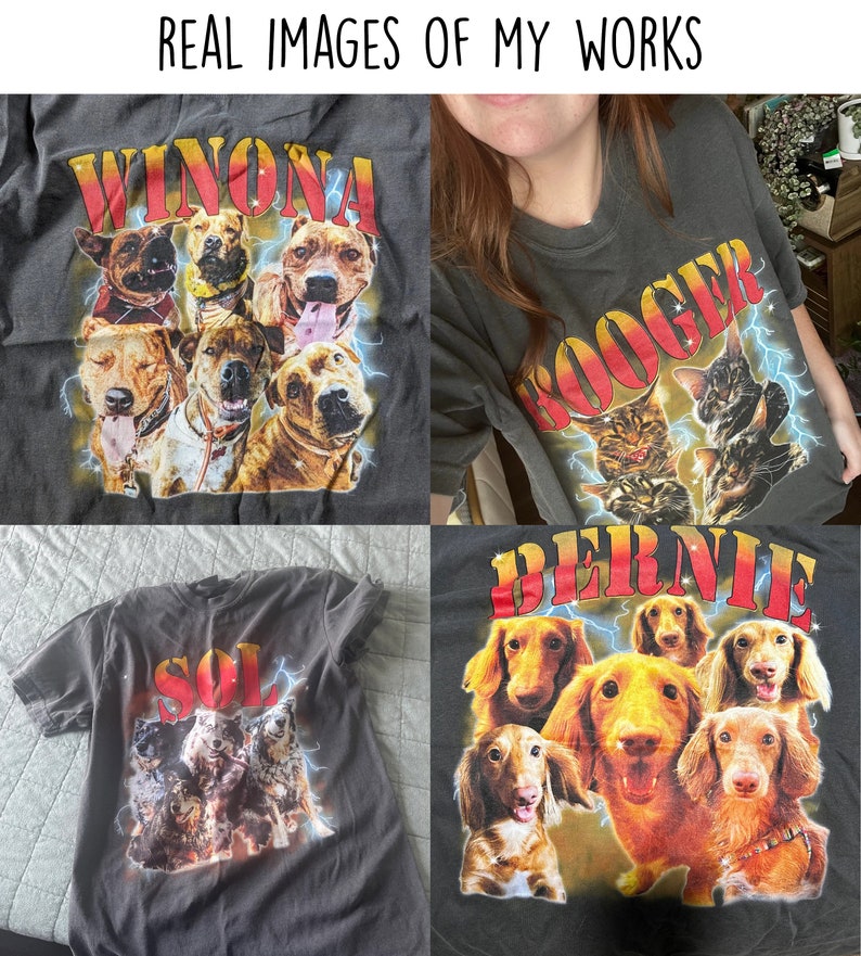 T-shirt vintage avec photo personnalisée pour les amoureux des animaux